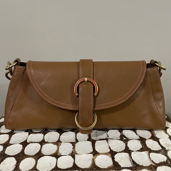 Furla Brown Leather Small Shoulder Bag Gold Hardware Classic Italian Y2K - Picture 1 of 12